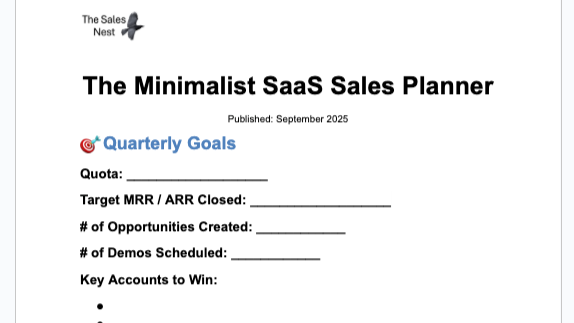 Free Digital Download: The Minimalist SaaS Sales Planner