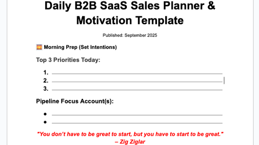 Free Digital Download: Daily B2B SaaS Sales Planner & Motivation Template